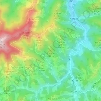 Pohorje topographic map, elevation, terrain