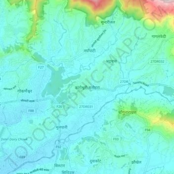 Kageshwori Manohara topographic map, elevation, terrain