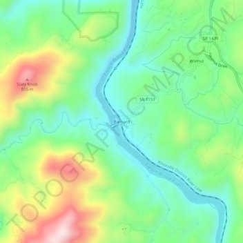 Barnard topographic map, elevation, terrain