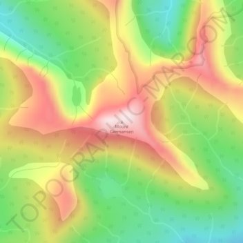 Mount Germansen topographic map, elevation, terrain