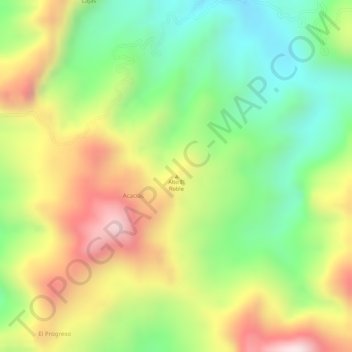 Alto El Roble topographic map, elevation, terrain