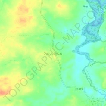 Quatro Bocas topographic map, elevation, terrain