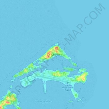 St. George's topographic map, elevation, terrain