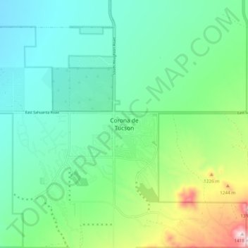 Corona de Tucson topographic map, elevation, terrain