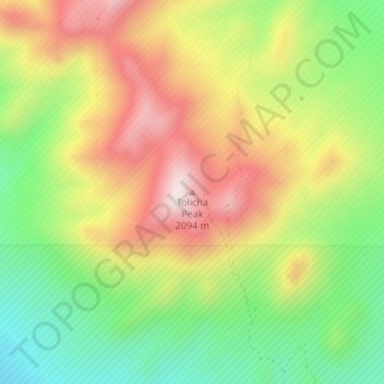 Tolicha Peak topographic map, elevation, terrain