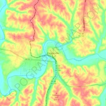 Centerville topographic map, elevation, terrain