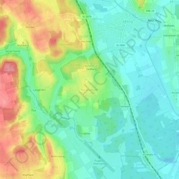 Niclasreuth topographic map, elevation, terrain