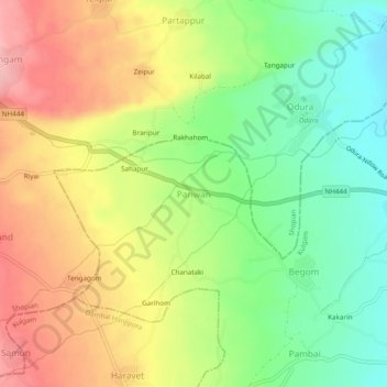 Pariwan topographic map, elevation, terrain