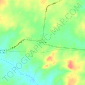 Bonfim topographic map, elevation, terrain