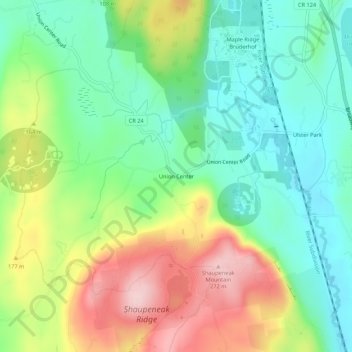 Union Center topographic map, elevation, terrain