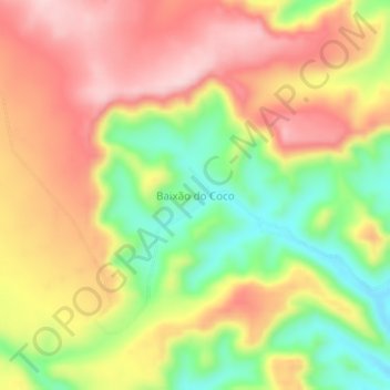 Baixão do Coco topographic map, elevation, terrain