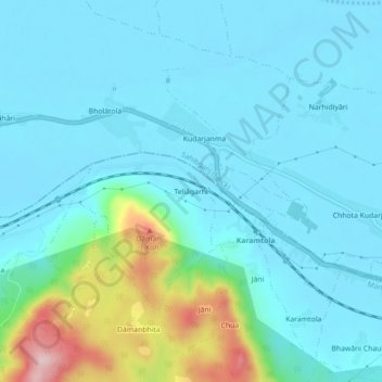 Teliagarhi topographic map, elevation, terrain
