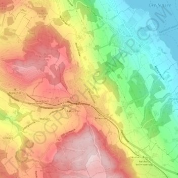 Aesch topographic map, elevation, terrain