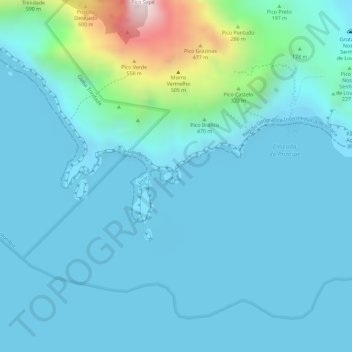 Ponta do Sul topographic map, elevation, terrain