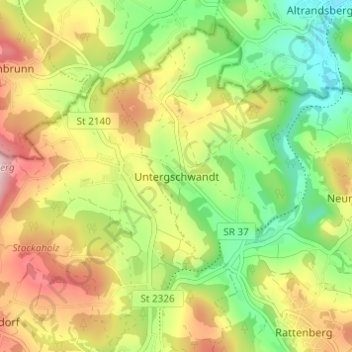 Untergschwandt topographic map, elevation, terrain
