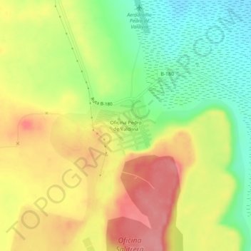 Oficina Pedro de Valdivia topographic map, elevation, terrain