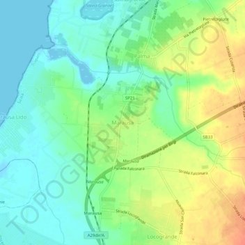 Marausa topographic map, elevation, terrain