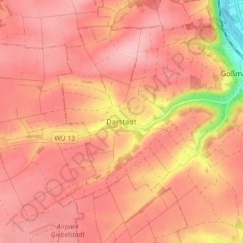 Darstadt topographic map, elevation, terrain