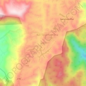 Khao Kho topographic map, elevation, terrain