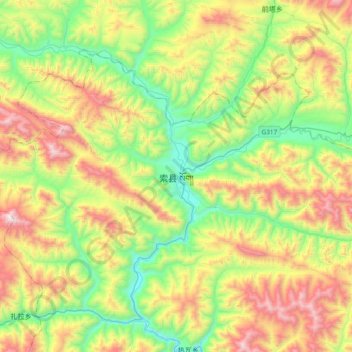Suo topographic map, elevation, terrain