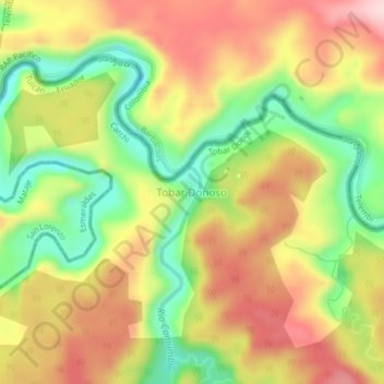 Tobar Donoso topographic map, elevation, terrain