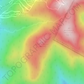 Bone Mountain topographic map, elevation, terrain