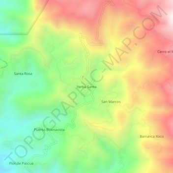Yerba Santa topographic map, elevation, terrain