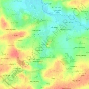 Le Bas Olivel topographic map, elevation, terrain