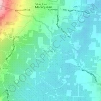 Mauswagon topographic map, elevation, terrain