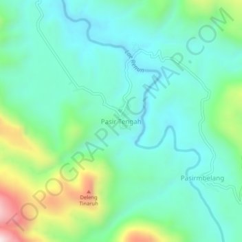 Pasir Tengah topographic map, elevation, terrain