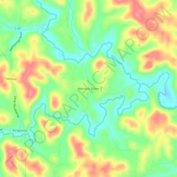 Hemlock Grove topographic map, elevation, terrain