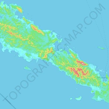 Pulau Simeulue topographic map, elevation, terrain