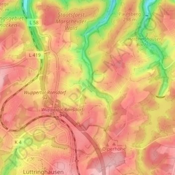 Kleinbeek topographic map, elevation, terrain