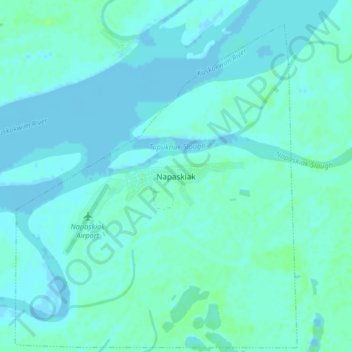 Napaskiak topographic map, elevation, terrain