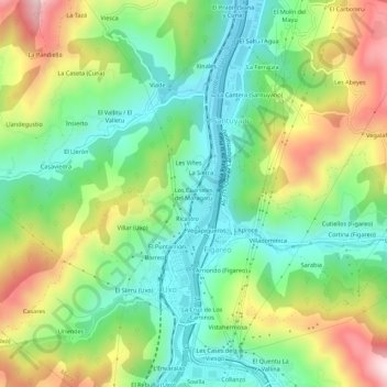 Cuarteles de Dóriga topographic map, elevation, terrain