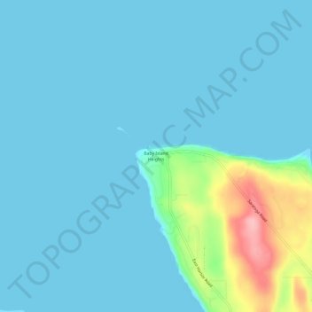 Baby Island Heights topographic map, elevation, terrain