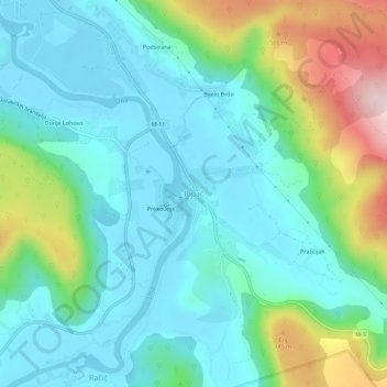 Ripač topographic map, elevation, terrain