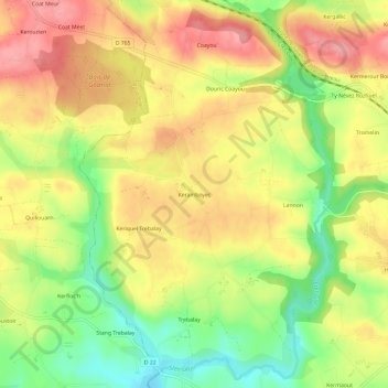 Keramboyec topographic map, elevation, terrain