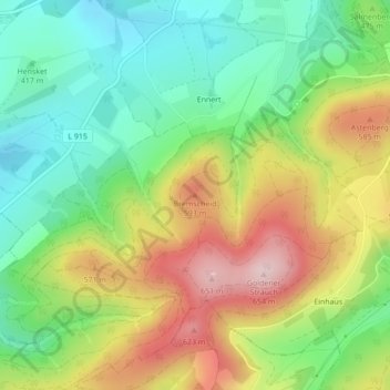 Bremscheid topographic map, elevation, terrain
