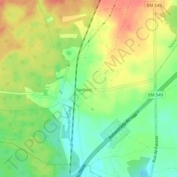 Fanhais topographic map, elevation, terrain
