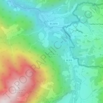Tennenberg topographic map, elevation, terrain