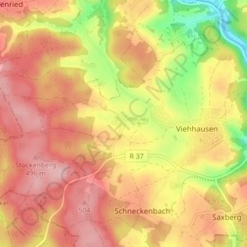 Kohlstadt topographic map, elevation, terrain