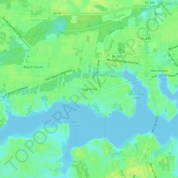 Navy Point topographic map, elevation, terrain