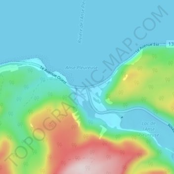 L'Anse-Pleureuse topographic map, elevation, terrain