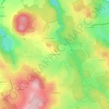 Montmoulard topographic map, elevation, terrain