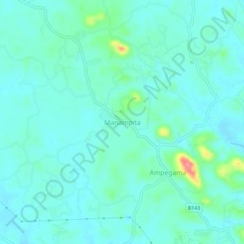 Manampita topographic map, elevation, terrain