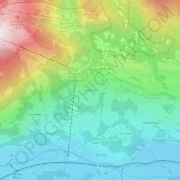 Jochberg topographic map, elevation, terrain