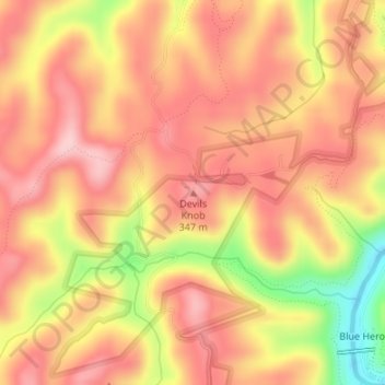 Devils Knob topographic map, elevation, terrain