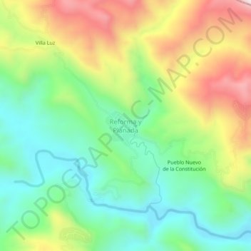 Reforma y Planada topographic map, elevation, terrain