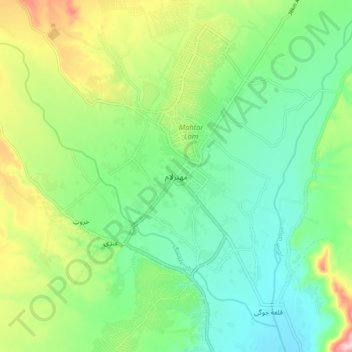 Mihtarlam topographic map, elevation, terrain